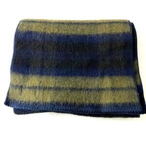 Faribault Woolen Mill Company Scarf Blue Green Stripe
